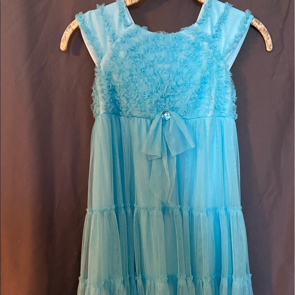 Young Ladies Jona Michelle Netting and Lace tiered Dress